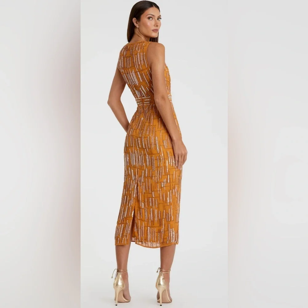Mac Duggal
Sleeveless Abstract Beaded Midi Dress - Picture 11 of 11